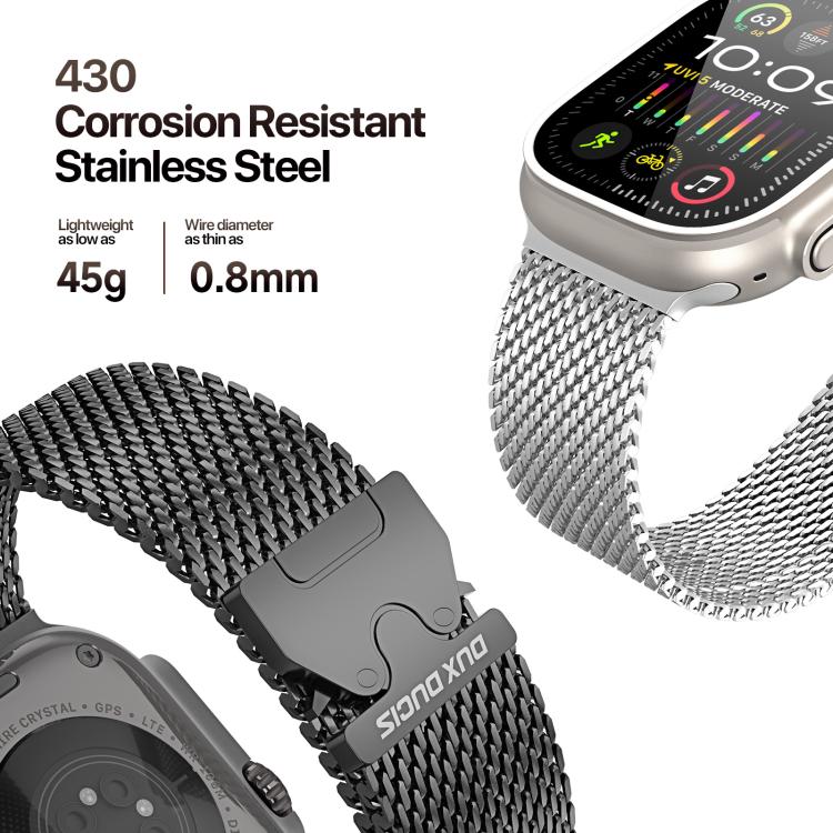 DUX DUCIS Milanese Air Series Stainless Steel Magnetic Watch Strap, For Apple Watch 46mm / 49mm / 45mm / 44mm, For Apple Watch 42mm / 41mm / 40mm / 38mm