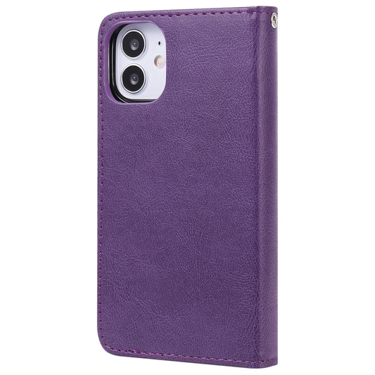 Magnetic flip case for iPhone 12 mini with multiple card slot storage compartments