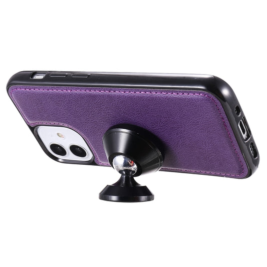 Detachable leather case for iPhone 12 mini with built-in kickstand magnetic holder