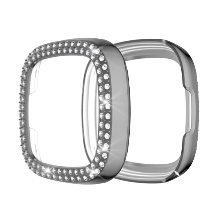 Double Row Plating Diamonds PC Protective Case, For Fitbit Versa 3 / Versa Sense