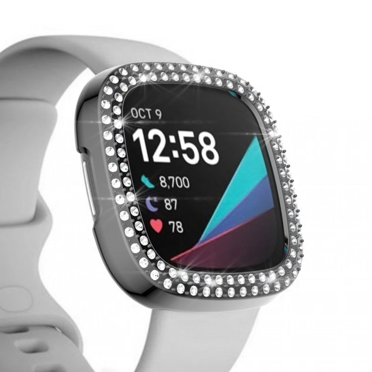 Double Row Plating Diamonds PC Protective Case, For Fitbit Versa 3 / Versa Sense