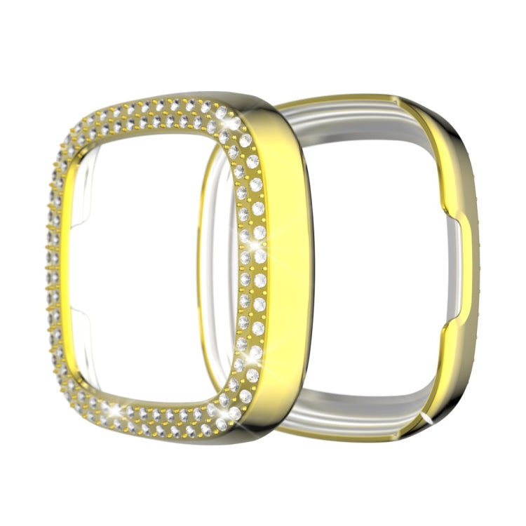 Double Row Plating Diamonds PC Protective Case, For Fitbit Versa 3 / Versa Sense