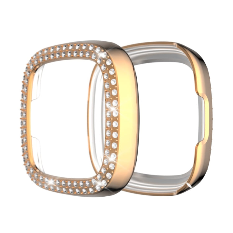 Double Row Plating Diamonds PC Protective Case, For Fitbit Versa 3 / Versa Sense