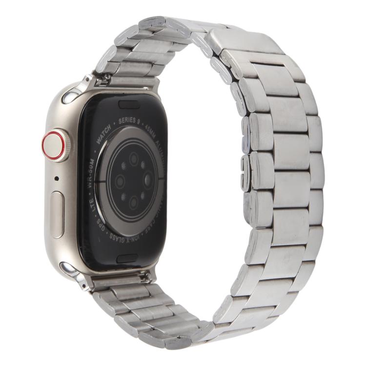Three-beads Magnetic Steel Watch Band, For Apple Watch 46mm / 49mm / 45mm / 44mm, For Apple Watch 42mm / 41mm / 40mm / 38mm