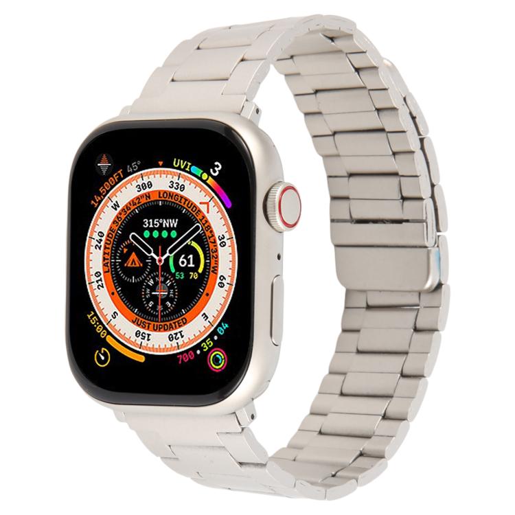 Three-beads Magnetic Steel Watch Band, For Apple Watch 46mm / 49mm / 45mm / 44mm, For Apple Watch 42mm / 41mm / 40mm / 38mm