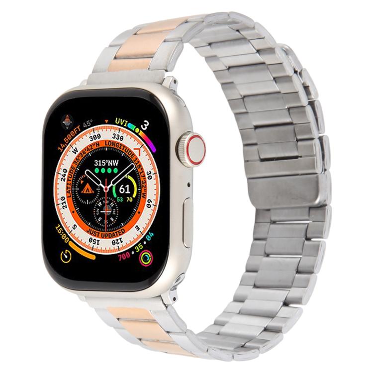 Three-beads Magnetic Steel Watch Band, For Apple Watch 46mm / 49mm / 45mm / 44mm, For Apple Watch 42mm / 41mm / 40mm / 38mm