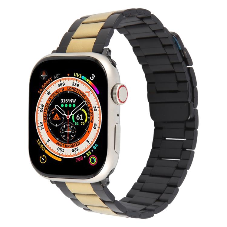 Three-beads Magnetic Steel Watch Band, For Apple Watch 46mm / 49mm / 45mm / 44mm, For Apple Watch 42mm / 41mm / 40mm / 38mm