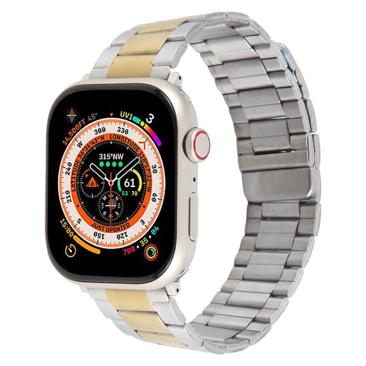 Three-beads Magnetic Steel Watch Band, For Apple Watch 46mm / 49mm / 45mm / 44mm, For Apple Watch 42mm / 41mm / 40mm / 38mm