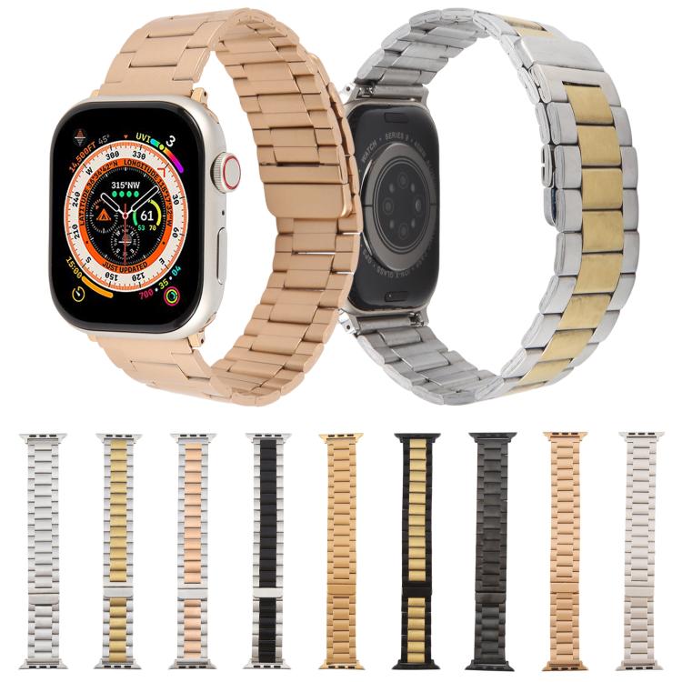 Three-beads Magnetic Steel Watch Band, For Apple Watch 46mm / 49mm / 45mm / 44mm, For Apple Watch 42mm / 41mm / 40mm / 38mm