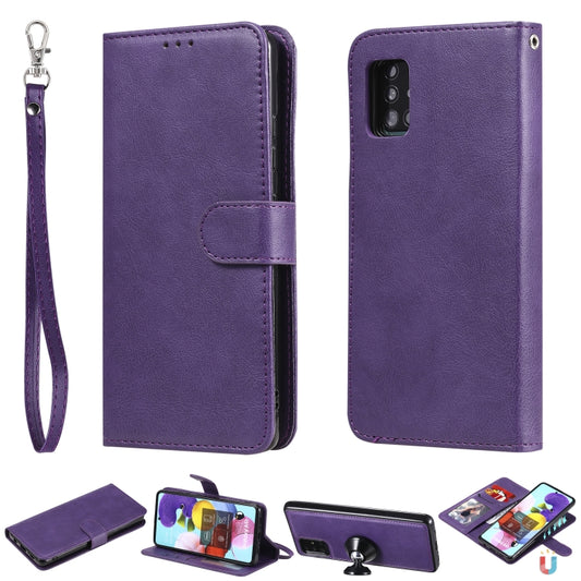 Premium solid PU leather Galaxy A51 5G case with detachable design and magnetic holder