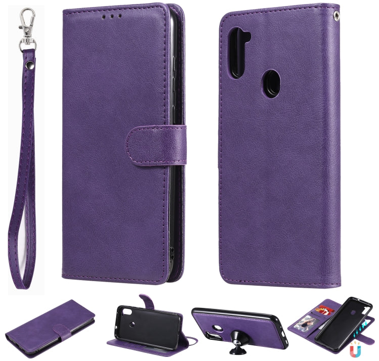 2 in 1 Solid Color Detachable PU Leather Case with Card Slots & Magnetic Holder & Photo Frame & Wallet & Strap, For Samsung Galaxy M11 / A11, For Samsung Galaxy Note 20, For Samsung Galaxy Note 20 Ultra