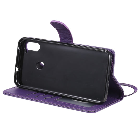 PU leather phone case interior showing multiple card slots and ID window for Galaxy devices