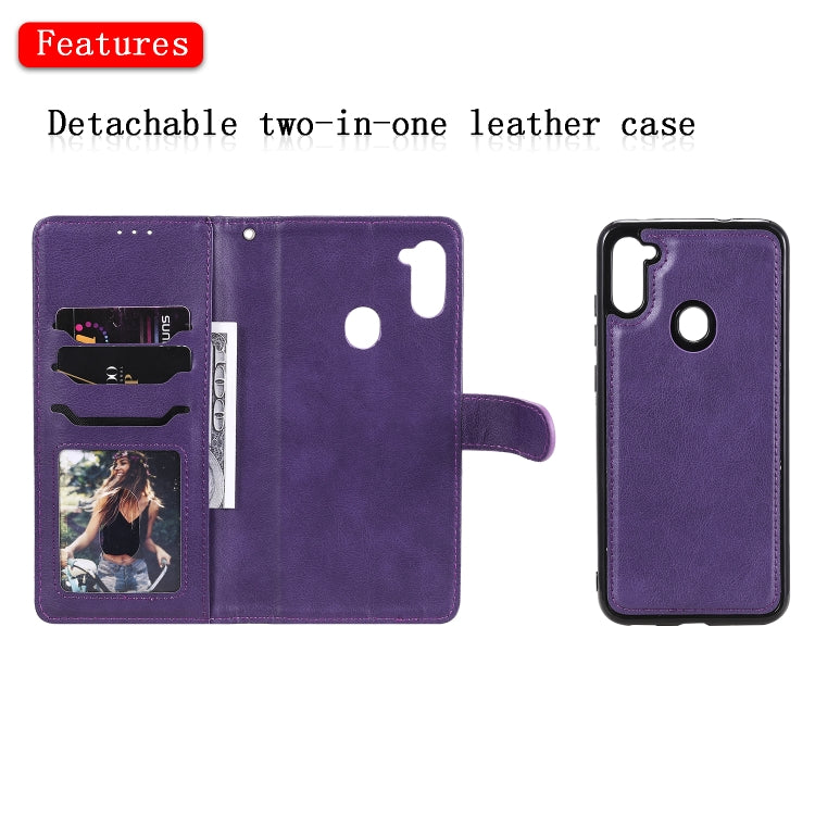2 in 1 Solid Color Detachable PU Leather Case with Card Slots & Magnetic Holder & Photo Frame & Wallet & Strap, For Samsung Galaxy M11 / A11, For Samsung Galaxy Note 20, For Samsung Galaxy Note 20 Ultra