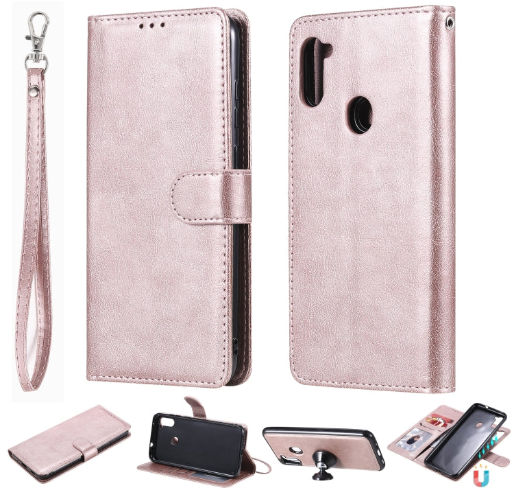 2 in 1 Solid Color Detachable PU Leather Case with Card Slots & Magnetic Holder & Photo Frame & Wallet & Strap, For Samsung Galaxy M11 / A11, For Samsung Galaxy Note 20, For Samsung Galaxy Note 20 Ultra