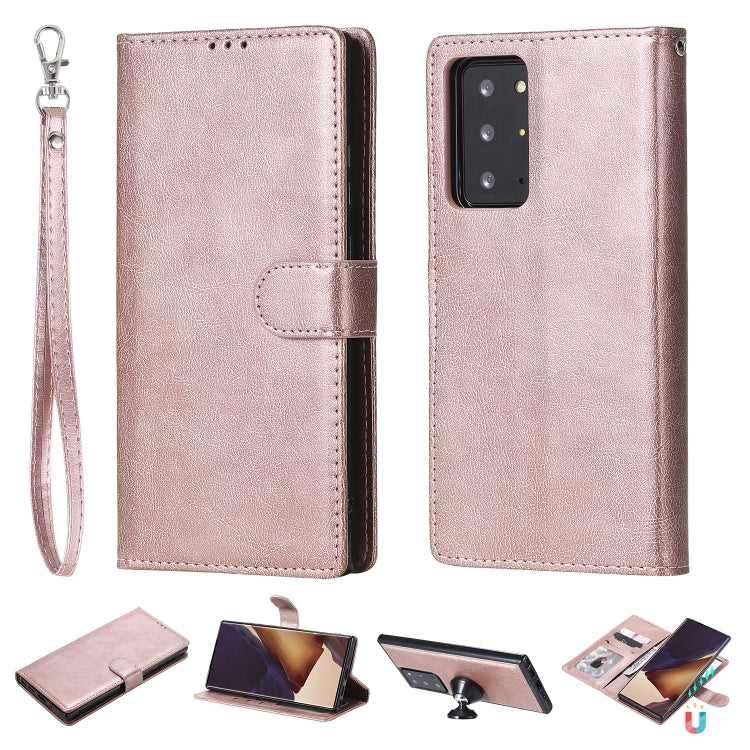 2 in 1 Solid Color Detachable PU Leather Case with Card Slots & Magnetic Holder & Photo Frame & Wallet & Strap, For Samsung Galaxy M11 / A11, For Samsung Galaxy Note 20, For Samsung Galaxy Note 20 Ultra