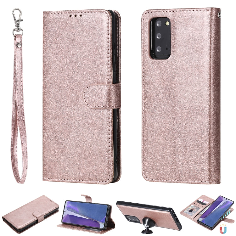 2 in 1 Solid Color Detachable PU Leather Case with Card Slots & Magnetic Holder & Photo Frame & Wallet & Strap, For Samsung Galaxy M11 / A11, For Samsung Galaxy Note 20, For Samsung Galaxy Note 20 Ultra