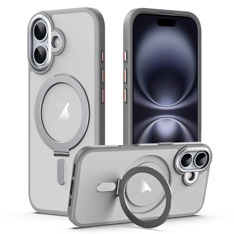 Airbag MagSafe Shockproof Frosted Phone Case with Fold Holder, For iPhone 17 Pro Max, For iPhone 17 Pro, For iPhone 17, For iPhone 17 Air, For iPhone 16e