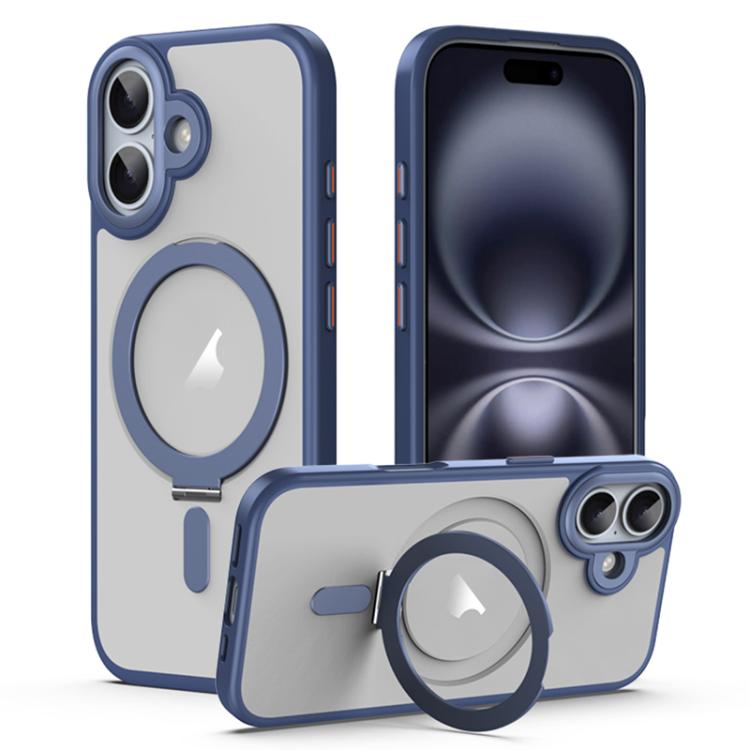 Airbag MagSafe Shockproof Frosted Phone Case with Fold Holder, For iPhone 17 Pro Max, For iPhone 17 Pro, For iPhone 17, For iPhone 17 Air, For iPhone 16e