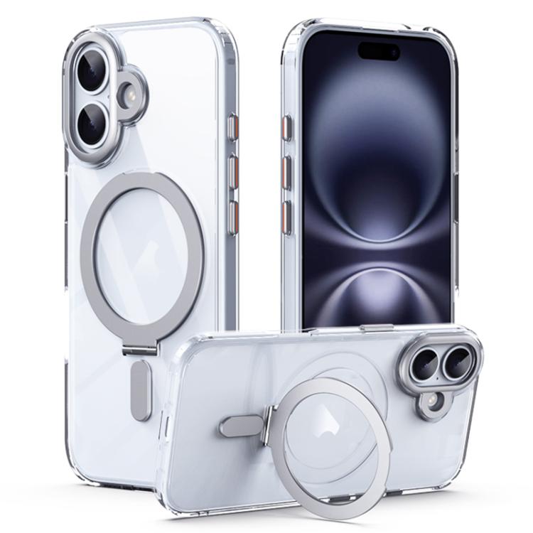 Airbag MagSafe Shockproof Frosted Phone Case with Fold Holder, For iPhone 17 Pro Max, For iPhone 17 Pro, For iPhone 17, For iPhone 17 Air, For iPhone 16e