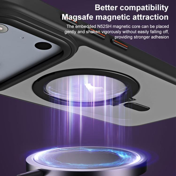 Airbag MagSafe Shockproof Frosted Phone Case with Fold Holder, For iPhone 17 Pro Max, For iPhone 17 Pro, For iPhone 17, For iPhone 17 Air, For iPhone 16e