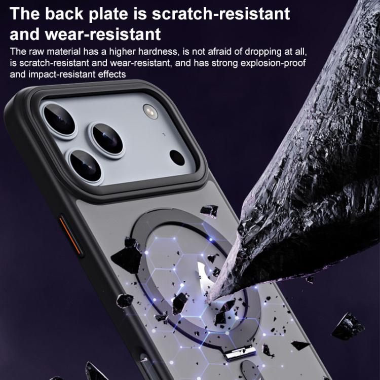 Airbag MagSafe Shockproof Frosted Phone Case with Fold Holder, For iPhone 17 Pro Max, For iPhone 17 Pro, For iPhone 17, For iPhone 17 Air, For iPhone 16e