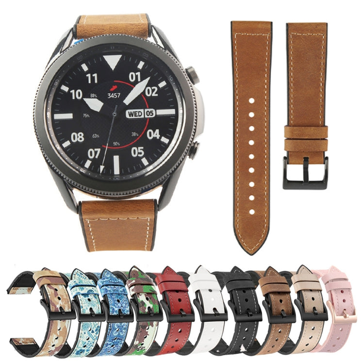 TPU + Leather Replacement Strap Watchband, For Samsung Galaxy Watch 3 41mm
