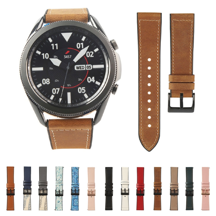 TPU + Leather Replacement Strap Watchband, For Samsung Galaxy Watch 3 45mm