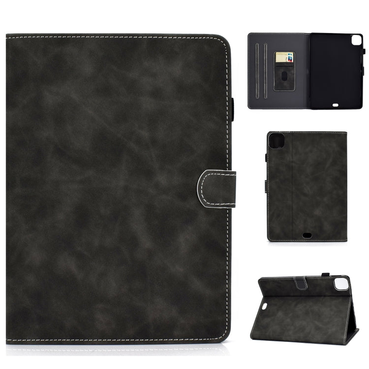 Étui à rabat horizontal en cuir de vachette avec support, emplacements pour cartes et fonction veille/réveil, pour iPad Air 2022/2020 10.9