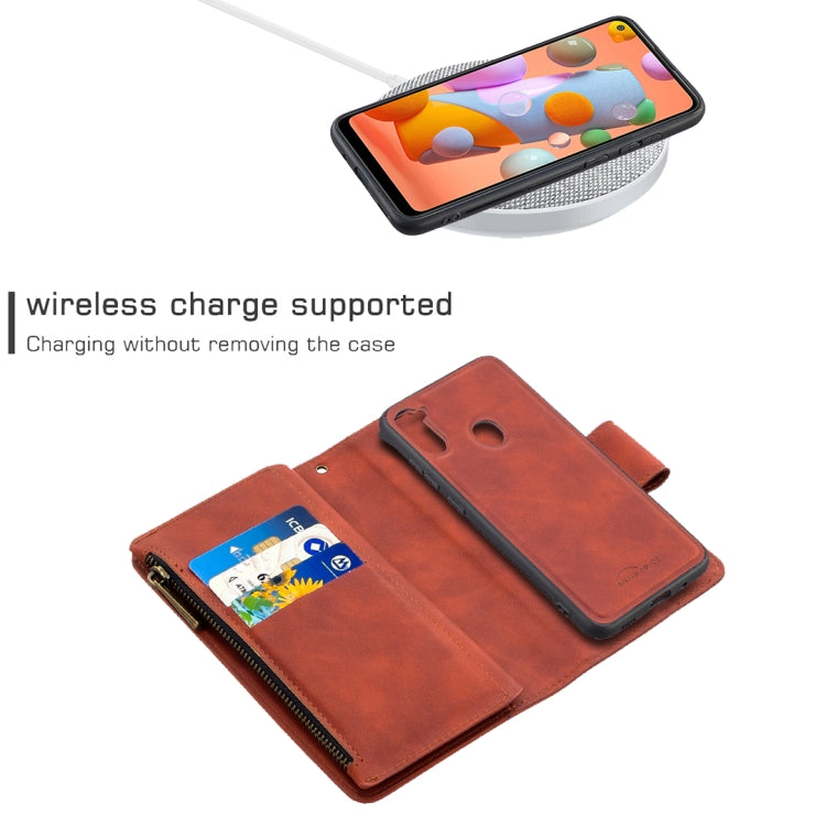 Skin Feel Detachable Magnetic Zipper Horizontal Flip PU Leather Case with Multi-Card Slots & Holder & Wallet & Photo Frame & Lanyard, For Samsung Galaxy A11, For Samsung Galaxy A31, For Samsung Galaxy S10e, For Huawei P40