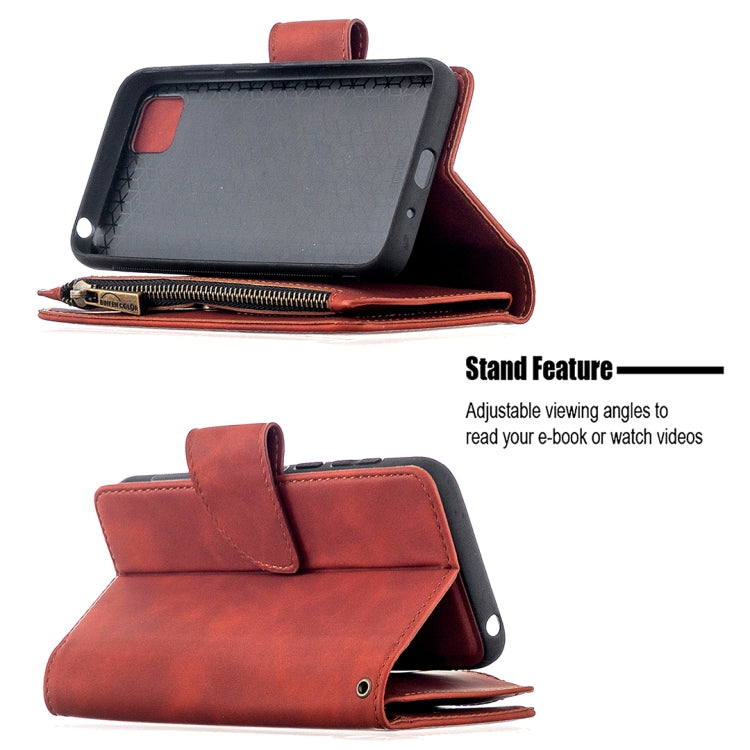 Skin Feel Detachable Magnetic Zipper Horizontal Flip PU Leather Case with Multi-Card Slots & Holder & Wallet & Photo Frame & Lanyard, For Huawei Y5P, For Huawei Y6P, For Huawei Y7P, For Huawei Honor 9X