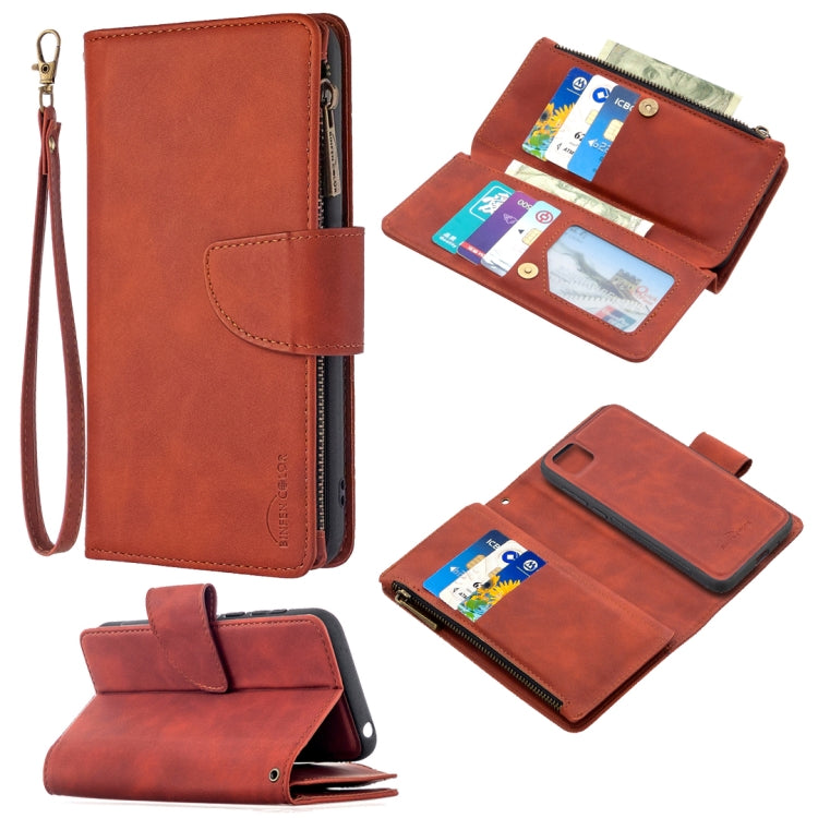 Skin Feel Detachable Magnetic Zipper Horizontal Flip PU Leather Case with Multi-Card Slots & Holder & Wallet & Photo Frame & Lanyard, For Huawei Y5P, For Huawei Y6P, For Huawei Y7P, For Huawei Honor 9X