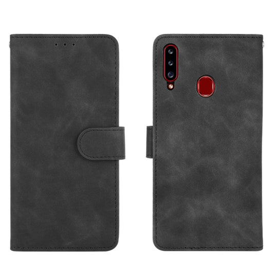 Horizontal flip wallet case for Galaxy A20s featuring card slots and built-in holder