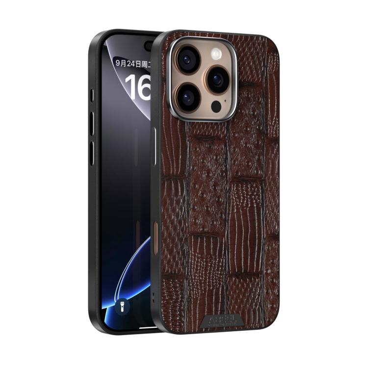 ABEEL Beast Pattern 6D Micro-Embossed MagSafe Genuine Leather Phone Case, For iPhone 17 Pro Max, For iPhone 17 Pro, For iPhone 17, For iPhone 17 Air, For iPhone 16e, For iPhone 16 Pro Max