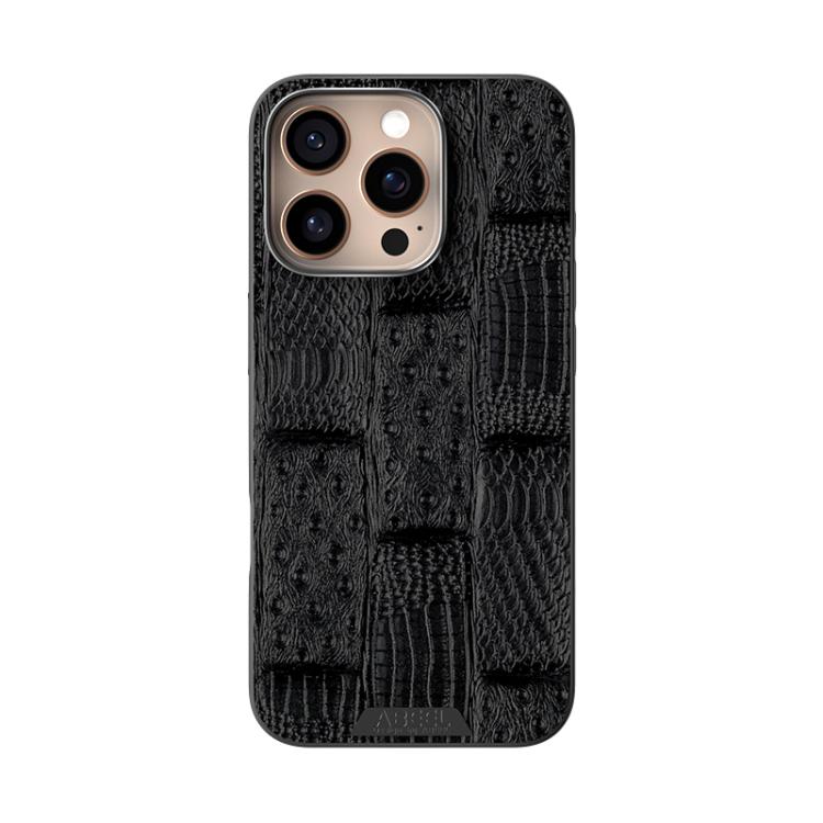 ABEEL Beast Pattern 6D Micro-Embossed MagSafe Genuine Leather Phone Case, For iPhone 16 Pro, For iPhone 16 Plus, For iPhone 16, For iPhone 15 Pro Max, For iPhone 15 Pro, For iPhone 15 Plus