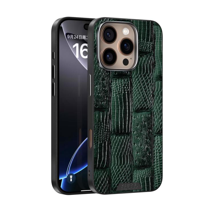 ABEEL Beast Pattern 6D Micro-Embossed MagSafe Genuine Leather Phone Case, For iPhone 16 Pro, For iPhone 16 Plus, For iPhone 16, For iPhone 15 Pro Max, For iPhone 15 Pro, For iPhone 15 Plus