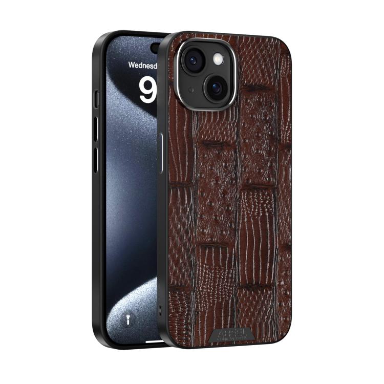 ABEEL Beast Pattern 6D Micro-Embossed MagSafe Genuine Leather Phone Case, For iPhone 13 Pro, For iPhone 13