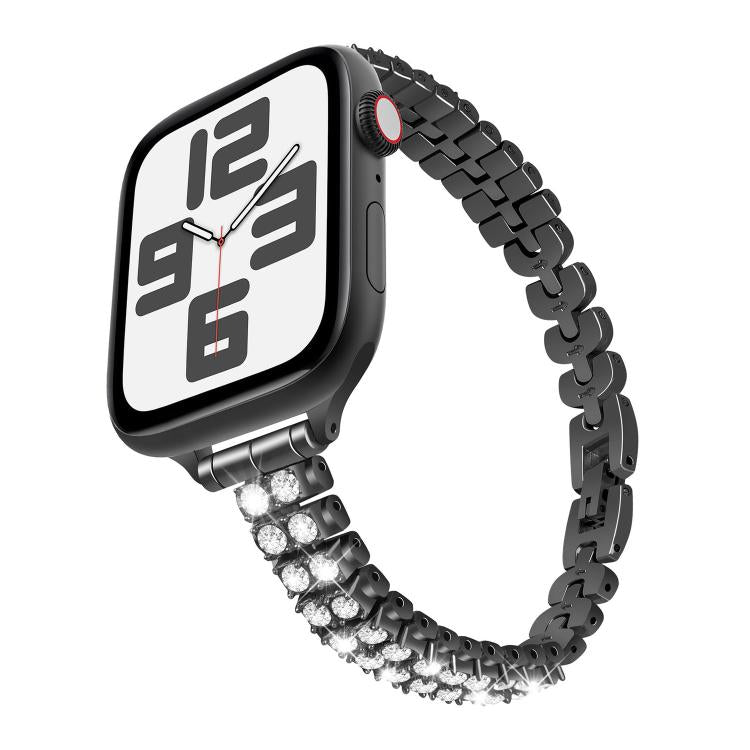Slim Train Section Diamond Metal Watch Band, For Apple Watch 46mm / 49mm / 45mm / 44mm, For Apple Watch 42mm / 41mm / 40mm / 38mm