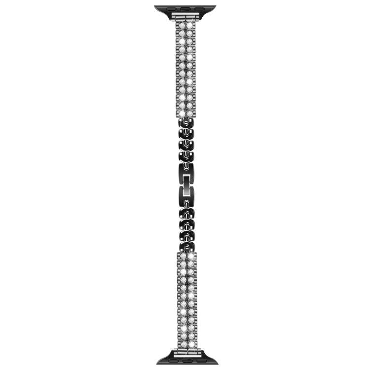 Slim Train Section Diamond Metal Watch Band, For Apple Watch 46mm / 49mm / 45mm / 44mm, For Apple Watch 42mm / 41mm / 40mm / 38mm