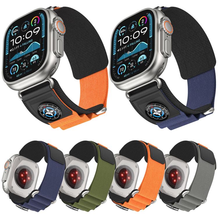 Compass Nylon Loop Watch Band, For Apple Watch 46mm / 49mm / 45mm / 44mm, For Apple Watch 42mm / 41mm / 40mm / 38mm