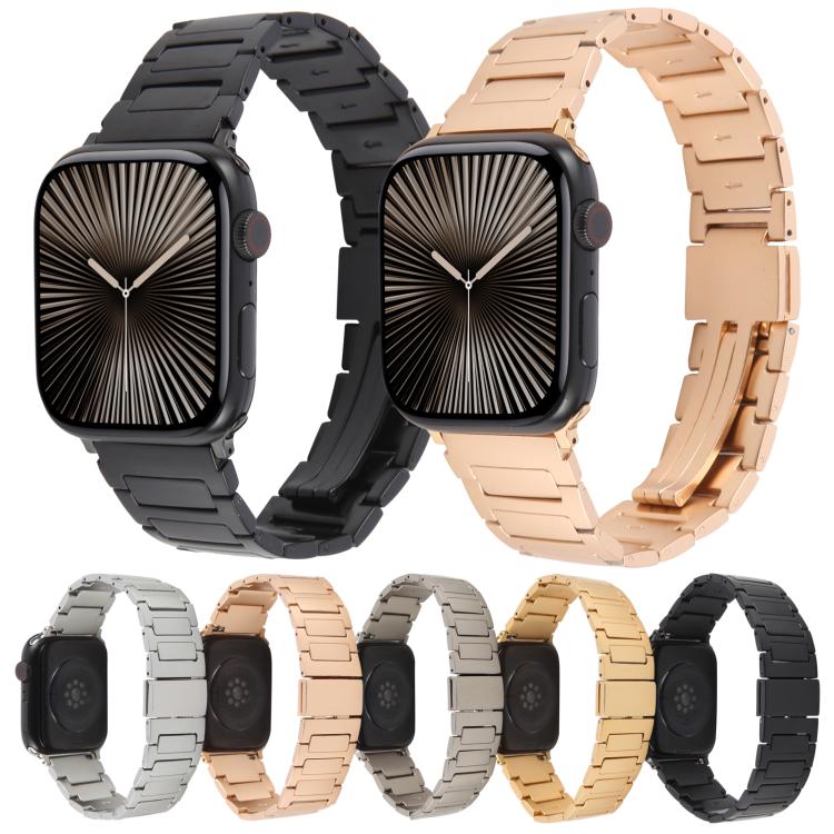 I-Shaped Folding Magnetic Buckle Metal Watch Band, For Apple Watch 46mm / 49mm / 45mm / 44mm, For Apple Watch 42mm / 41mm / 40mm / 38mm