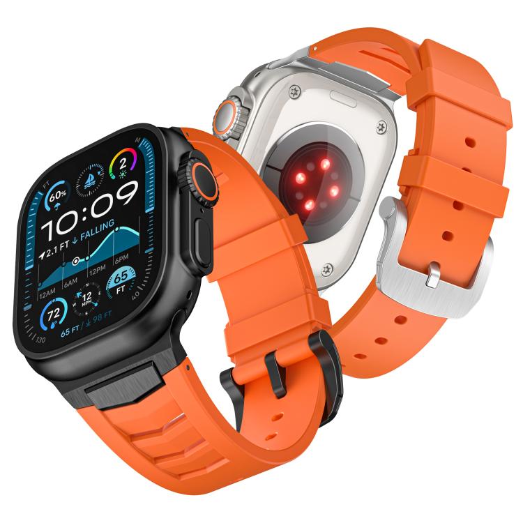 Stainless Steel Buckle Fluororubber Watch Band, For Apple Watch Ultra / Ultra 2 49mm