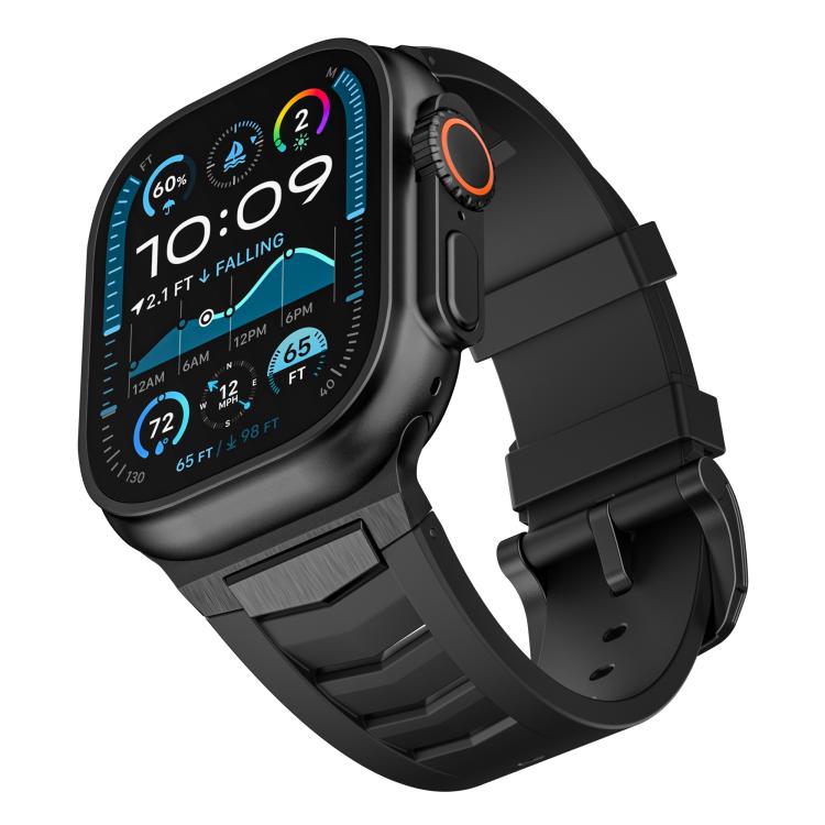 Stainless Steel Buckle Fluororubber Watch Band, For Apple Watch Ultra / Ultra 2 49mm