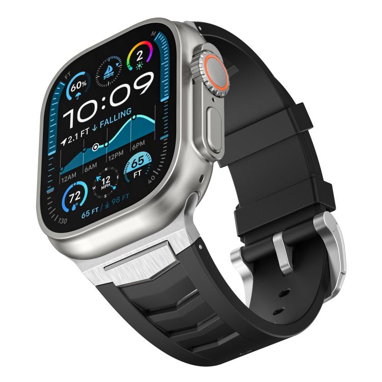 Stainless Steel Buckle Fluororubber Watch Band, For Apple Watch Ultra / Ultra 2 49mm