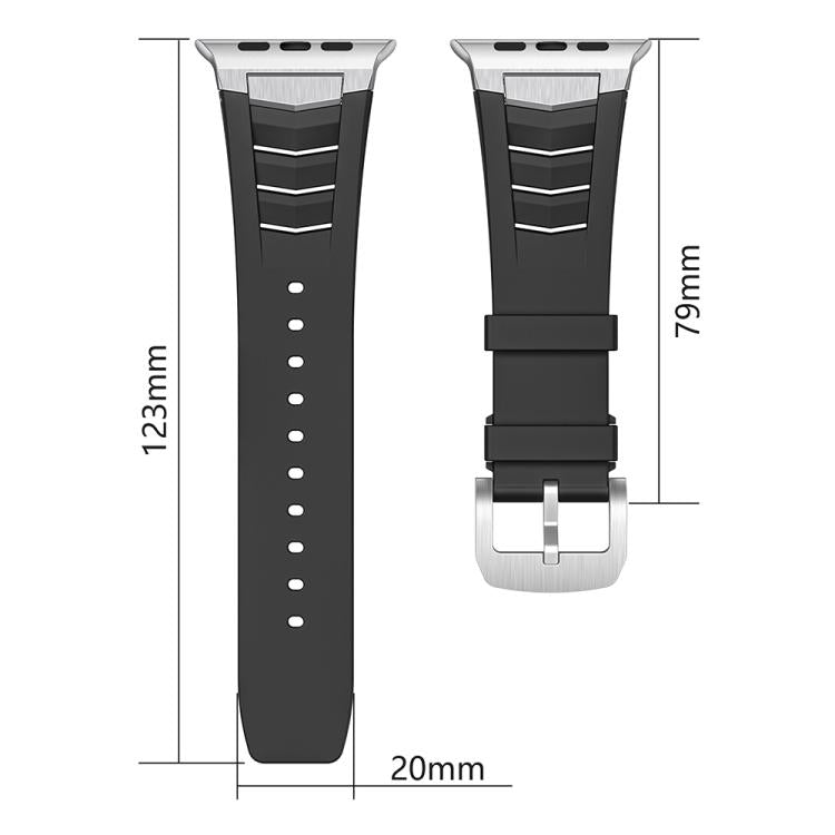 Stainless Steel Buckle Fluororubber Watch Band, For Apple Watch Ultra / Ultra 2 49mm