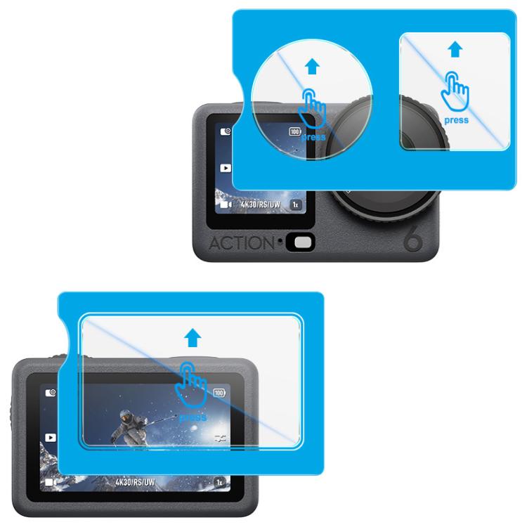 imak Tempered Glass Film with Camera Lens Film, Self-positioning Version, For DJI Osmo Action 5 Pro, For DJI Osmo Pocket 3, For DJI Osmo Action 4