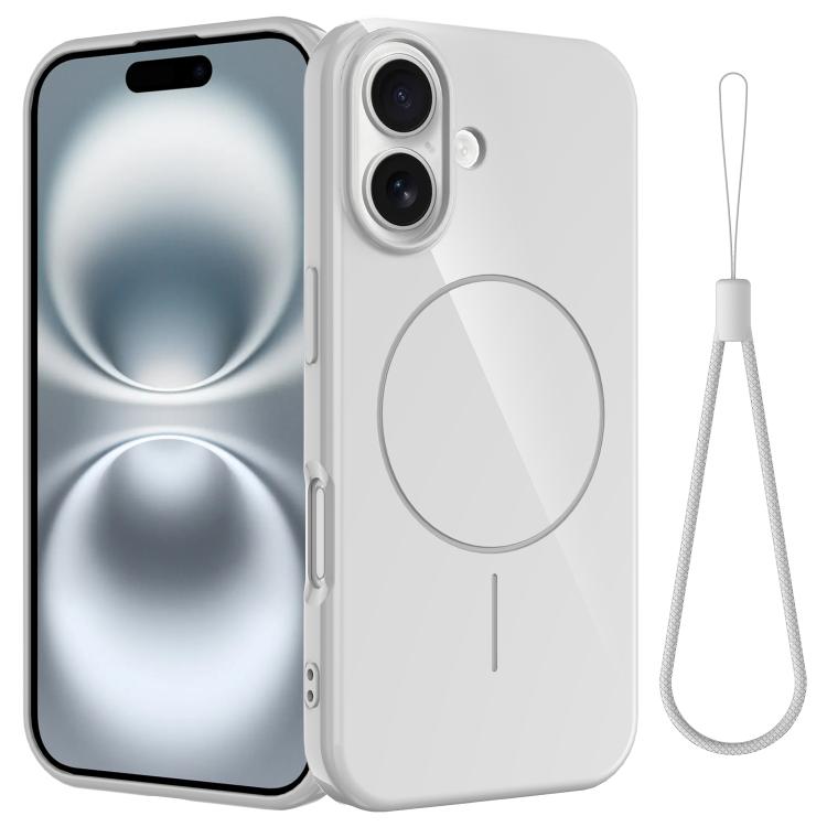 Glossy TPU Shockproof MagSafe Phone Case with Lanyard, For iPhone 16e, For iPhone 16 Pro Max, For iPhone 16 Pro, For iPhone 16 Plus