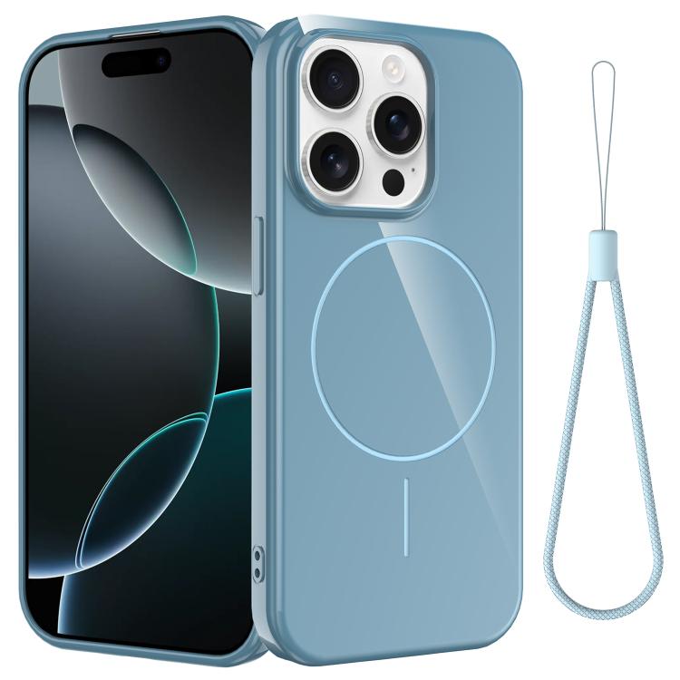 Glossy TPU Shockproof MagSafe Phone Case with Lanyard, For iPhone 15, For iPhone 14 Plus, For iPhone 14, For iPhone 14 Pro