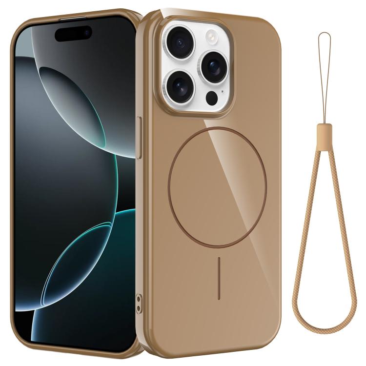 Glossy TPU Shockproof MagSafe Phone Case with Lanyard, For iPhone 15, For iPhone 14 Plus, For iPhone 14, For iPhone 14 Pro