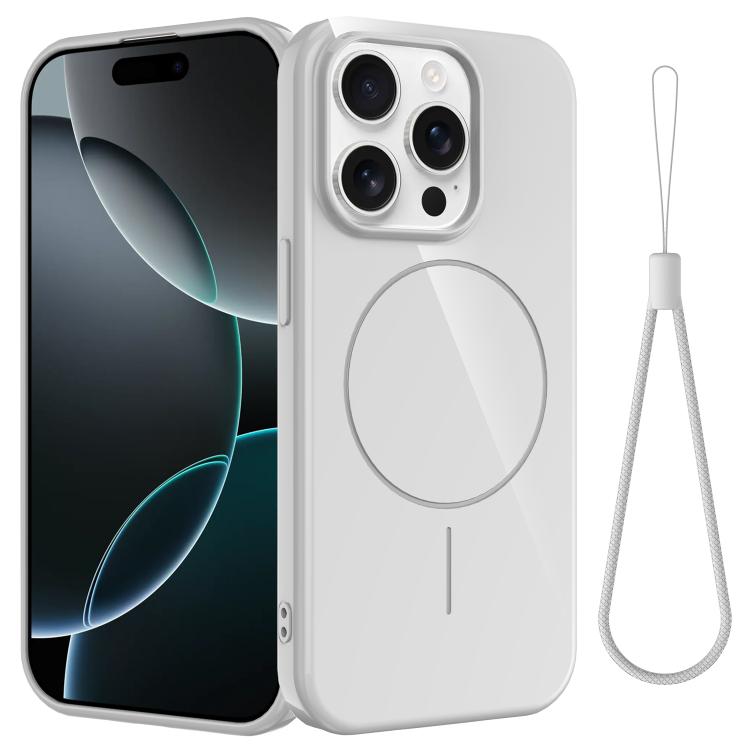 Glossy TPU Shockproof MagSafe Phone Case with Lanyard, For iPhone 15, For iPhone 14 Plus, For iPhone 14, For iPhone 14 Pro