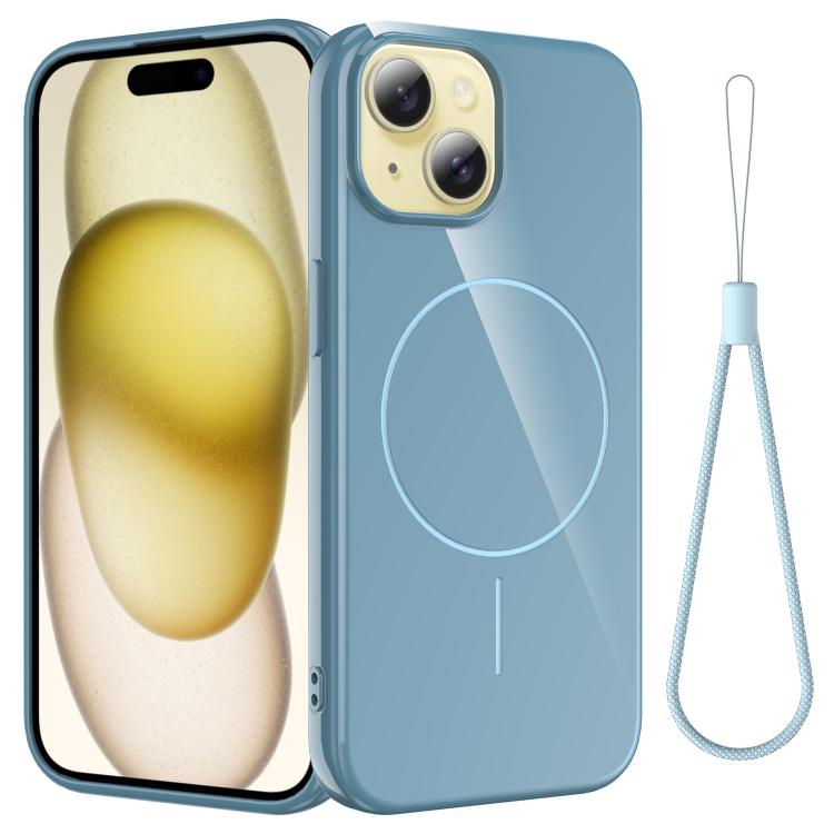 Glossy TPU Shockproof MagSafe Phone Case with Lanyard, For iPhone 15, For iPhone 14 Plus, For iPhone 14, For iPhone 14 Pro
